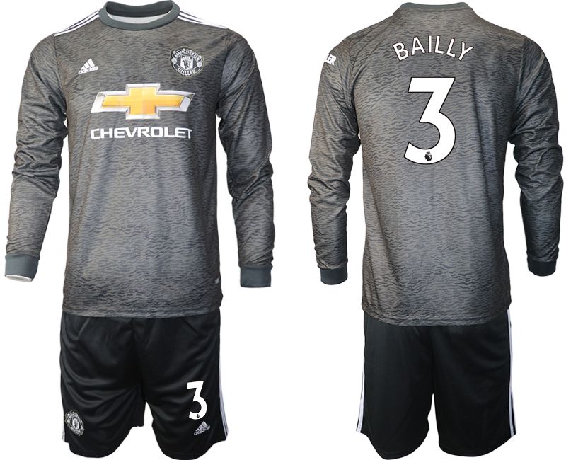 Men 2020-2021 club Manchester united away long sleeve #3 black Soccer Jerseys->manchester united jersey->Soccer Club Jersey
